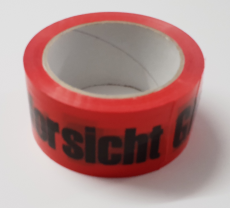 Paketklebeband Rot mit aufschrift Vorsicht-Glass