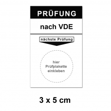 Grundplakette 30x50 - Prüfung nach VDE