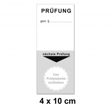 Grundplakette 40x100 - Prüfung