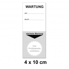 Grundplakette 40x100 - Wartung