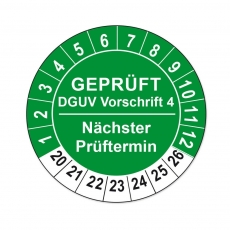 Plaketten DGUV Vorschrift 4 - grün 25mm