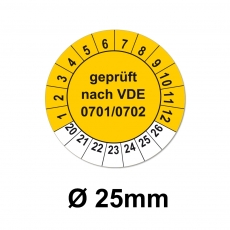 Plaketten VDE 100 - gelb 25mm