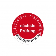 Plaketten nächste Prüfung - 30 mm Rot