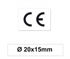 CE Zeichen Aufkleber - 20x15 mm