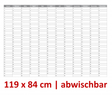 Gigatime XXXL Dauerkalender abwischbar grau